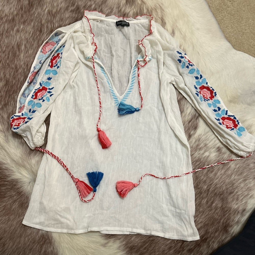 Top Shop Tunic/Top/Coverup with Tassels-Small